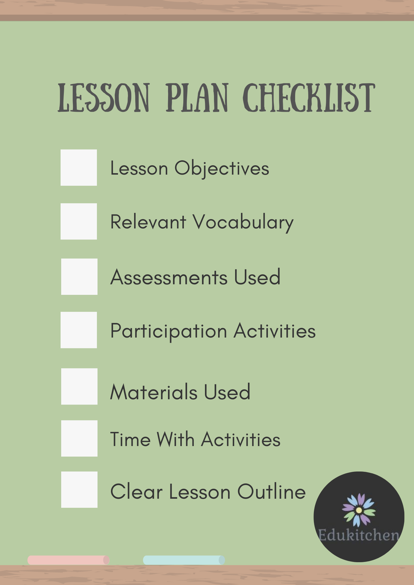 lesson plan checklist