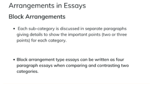 compare and contrast block arrangements