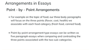 compare and contrast point by point arrangement