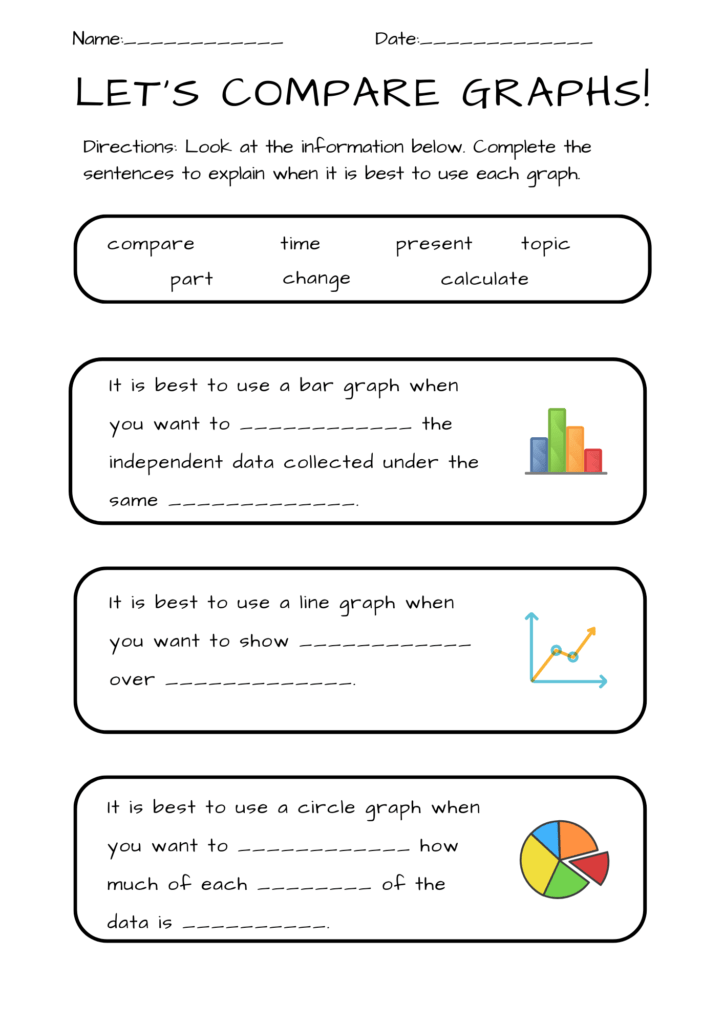 math compare graphs worksheets