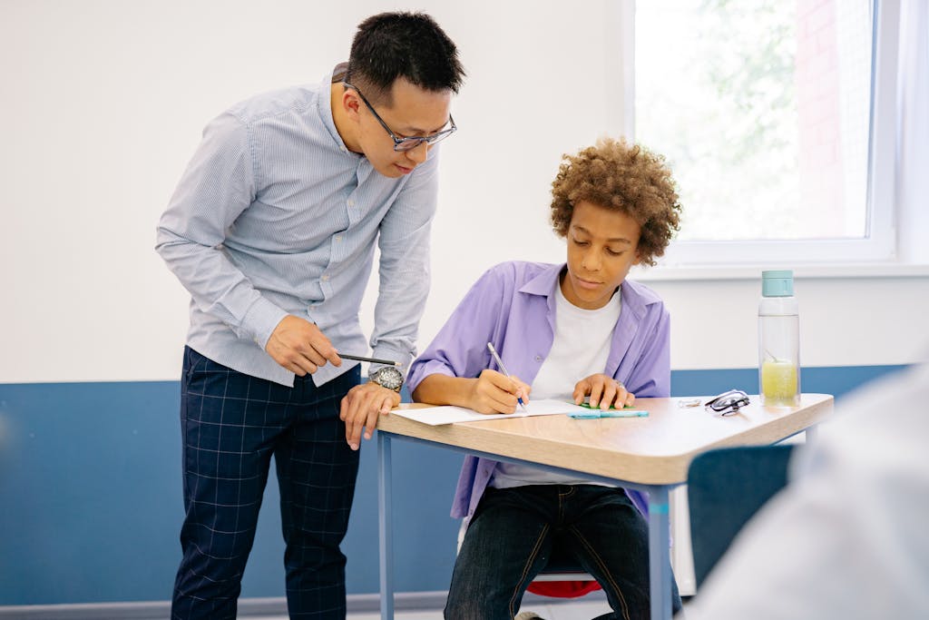 teacher support in communicating for acing tests.