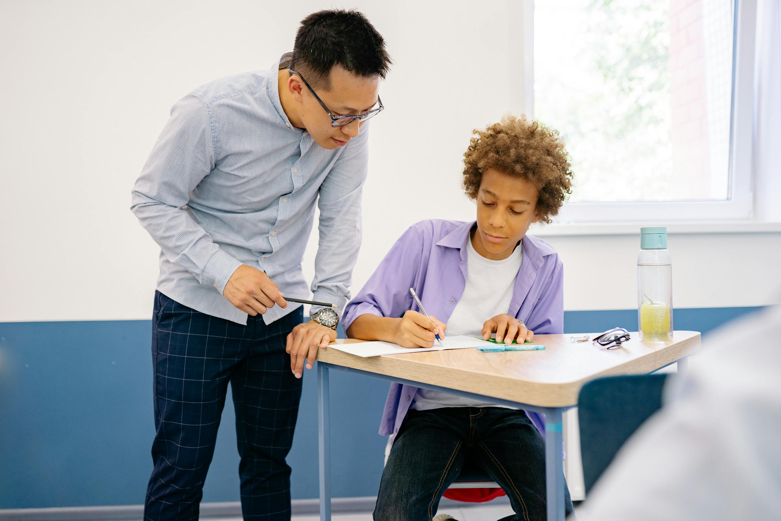 teacher support in communicating for acing tests.