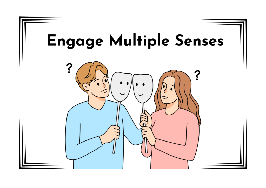 engage multiple senses flashcard