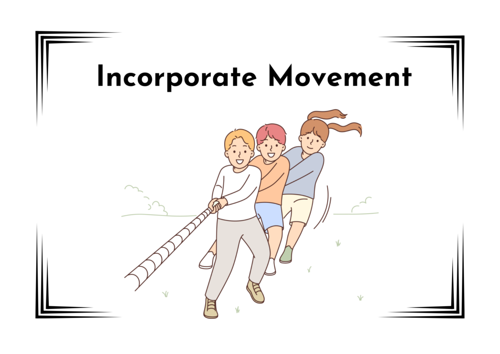 incorporate movement flashcard