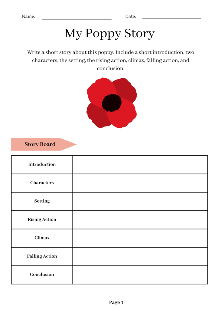 poppy writing worksheets