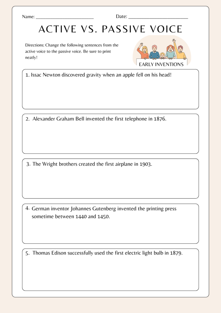 active and passive voice worksheet