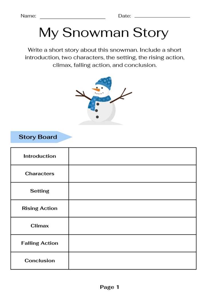 snowman writing assignment