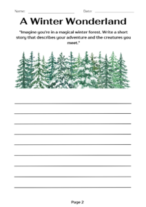 Subscribe to The ETI Academy Newsletters for Free Today! 5 winter wonderland writing worksheet