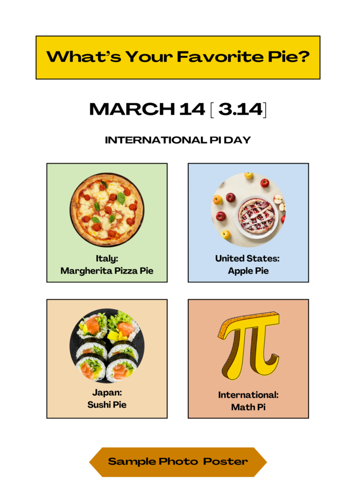 international pi day sample photo poster